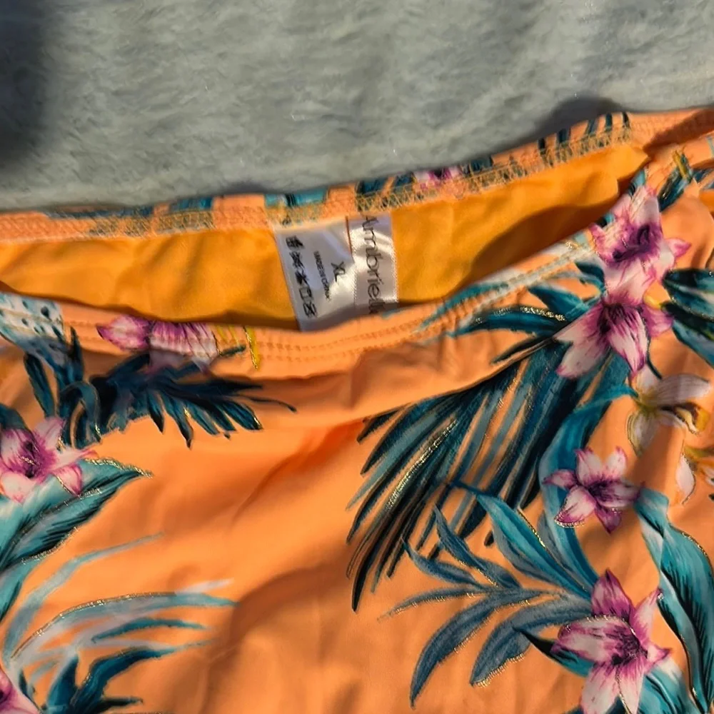 Ambrielle Floral Orange Bikini Bottom